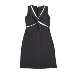 Vintage black and white twist bust dress knee length B. Moss